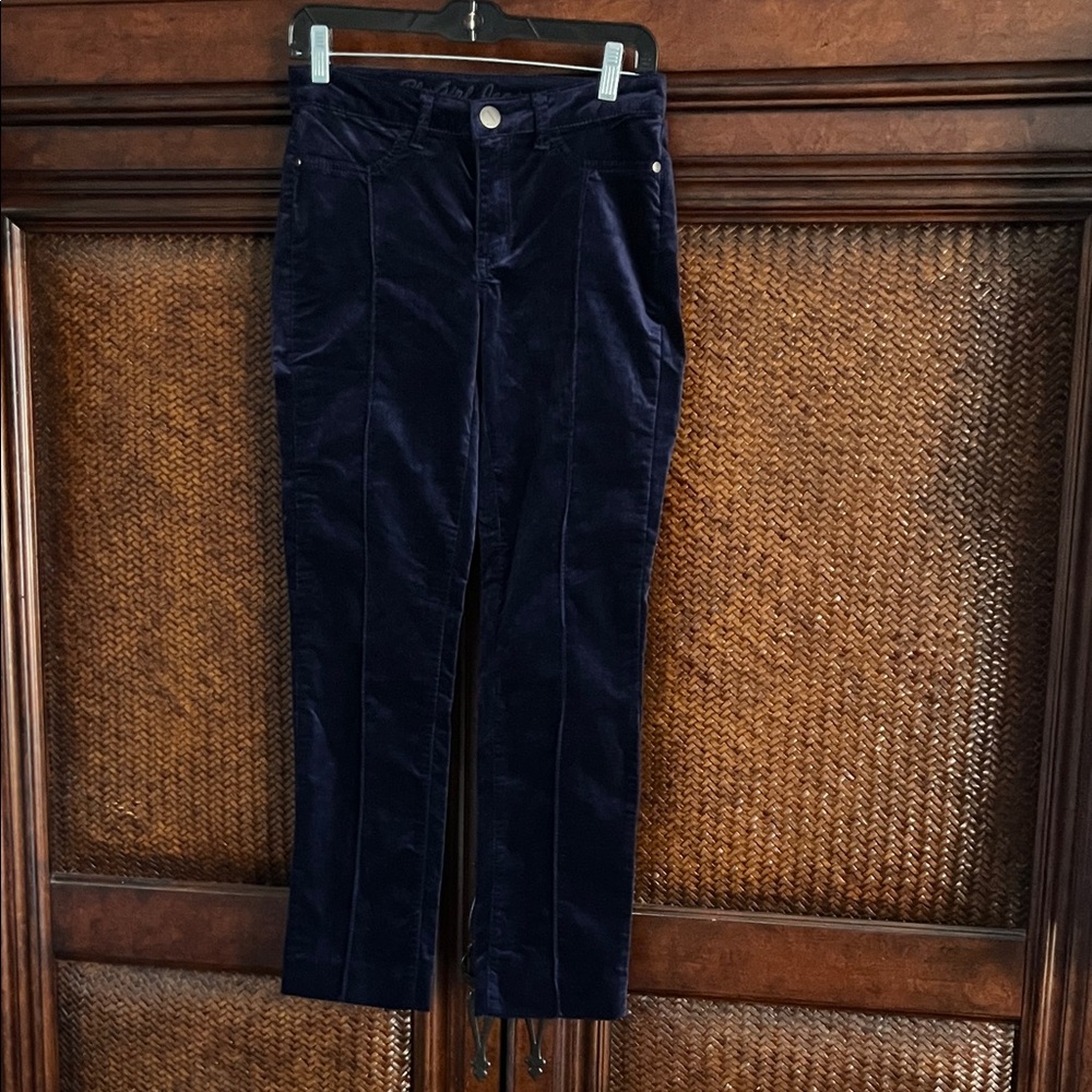 Women's Straight Leg Velvet Jeans in Navy